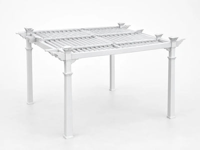 Vinyl Pergola Designed for Year-Round Outdoor Living, Adjustable Louver System, Weather-Resistant, 12x12 Feet