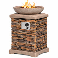 Propane Fire Pit Table Built for Outdoor Gatherings, 40,000 BTU Heat Output, Concrete Construction, CSA Certified