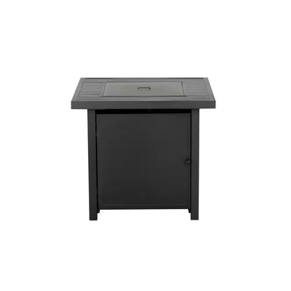 28 In. Outdoor Propane Fire Pit Slat Tabletop with Glass Stone