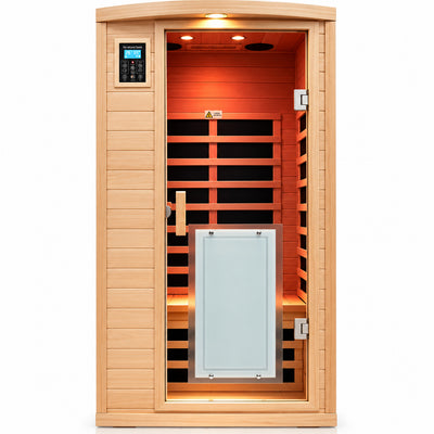 Infrared Sauna Designed for Daily Wellness, Ultra-Low EMF, Canadian Hemlock, 8 Far-Infrared Panels