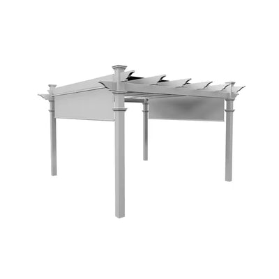 Vinyl Pergola Built for Coastal Living, 10x10 Adjustable Canopy, Weather-Resistant, 20-Year Warranty