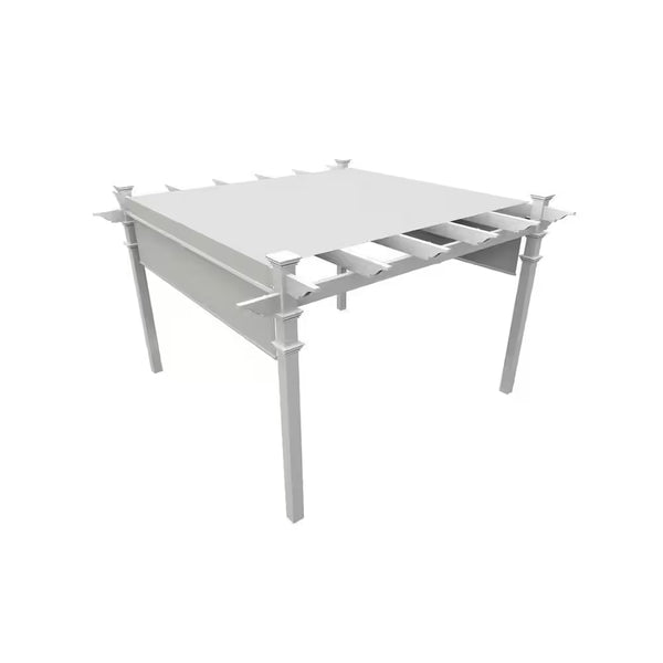Vinyl Pergola Built for Coastal Living, 10x10 Adjustable Canopy, Weather-Resistant, 20-Year Warranty