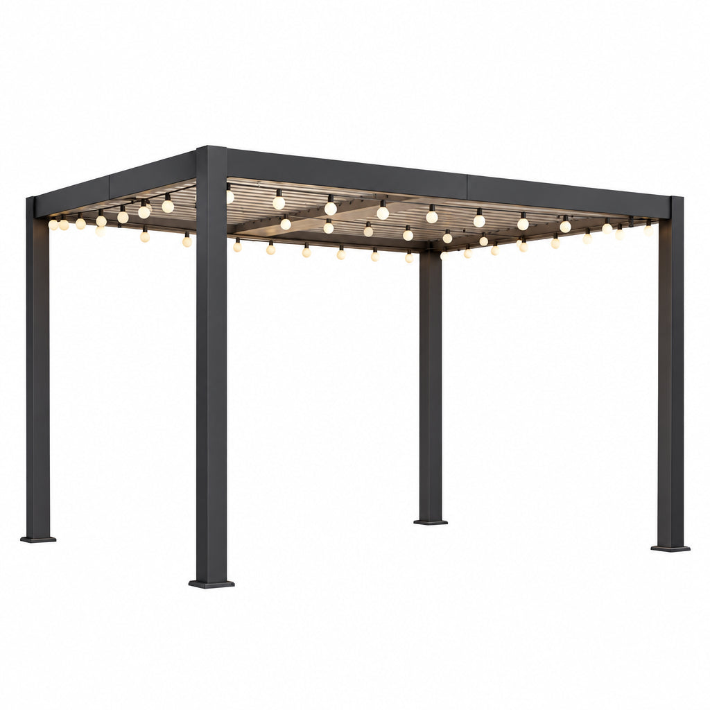 Pergola 10'X12' with Adjustable Roof & Thick Aluminum Frame for All Weather