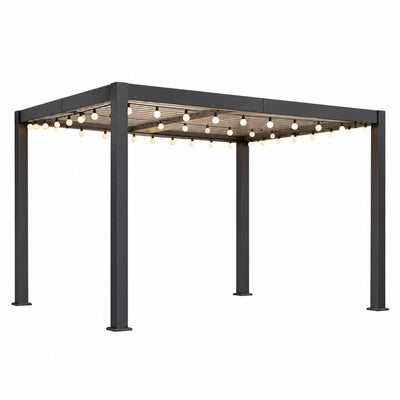 Pergola 10'X12' with Adjustable Roof & Thick Aluminum Frame for All Weather