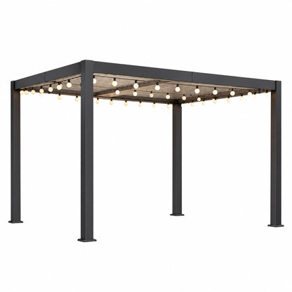 Pergola 10'X12' with Adjustable Roof & Thick Aluminum Frame for All Weather