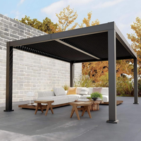 Outdoor Pergola Built for Weather Resistance, Adjustable Louvered Roof, Aluminum Frame, Integrated Drainage