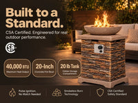 Propane Fire Pits for outside 40,000 BTU Gas Fire Pit Table 20-Inch Patio Square Smokeless Concrete Fire Table Lava Rocks and Rain Cover for Garden,Deck,Pool,Backyard, CSA Certified — Results & Stats